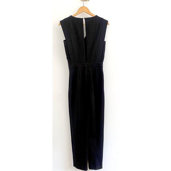 Maje Black V-Neck Structured Jumpsuit, Size 4 - Picture 5 of 11